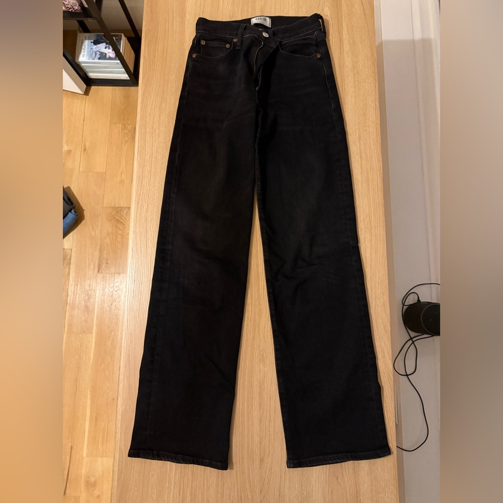 Harper Mid Rise Wide Straight Jeans